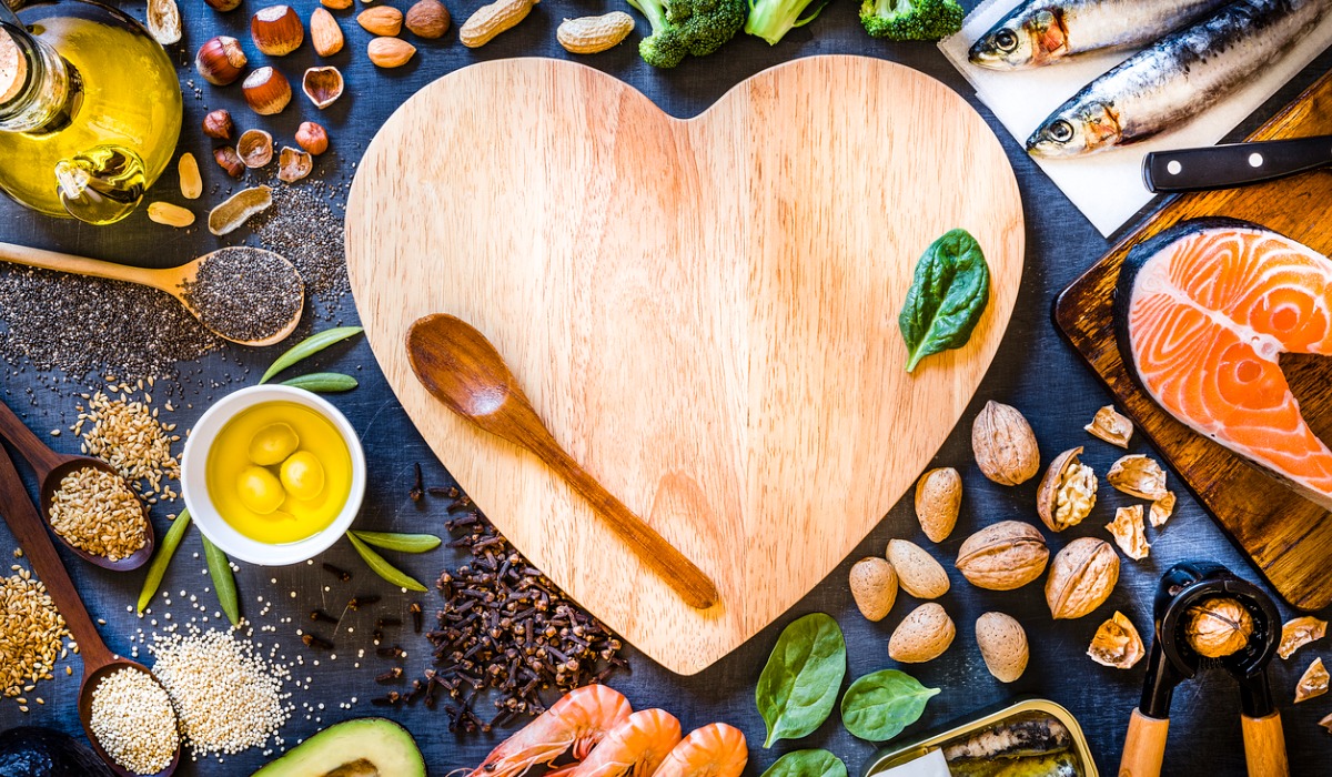 Assortment of food rich in Omega3